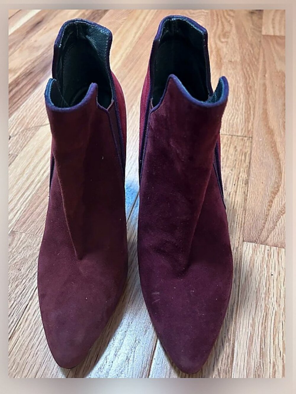 Stuart Weitzman Red Suede Ankle Heeled Bootie Size 6